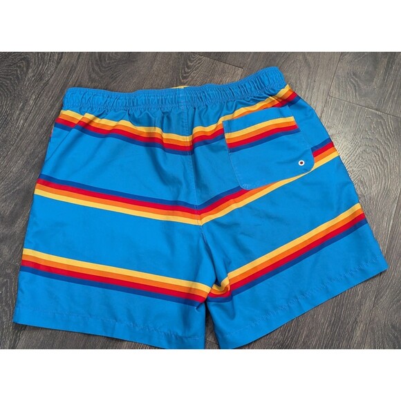 Speedo Mens Blue Striped Lined Mens Size 2XL Swim Trunks Drawstring Waist (227) - Picture 2 of 3